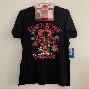 Star Wars Black Tee with I Can Feel Your Presents Red Darth Vader Design